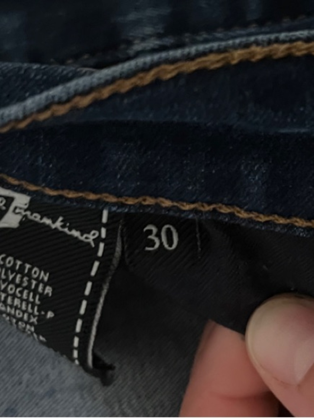 30 /  7 For All Mankind Dark Blue Flare Jeans - Picture 4 of 6